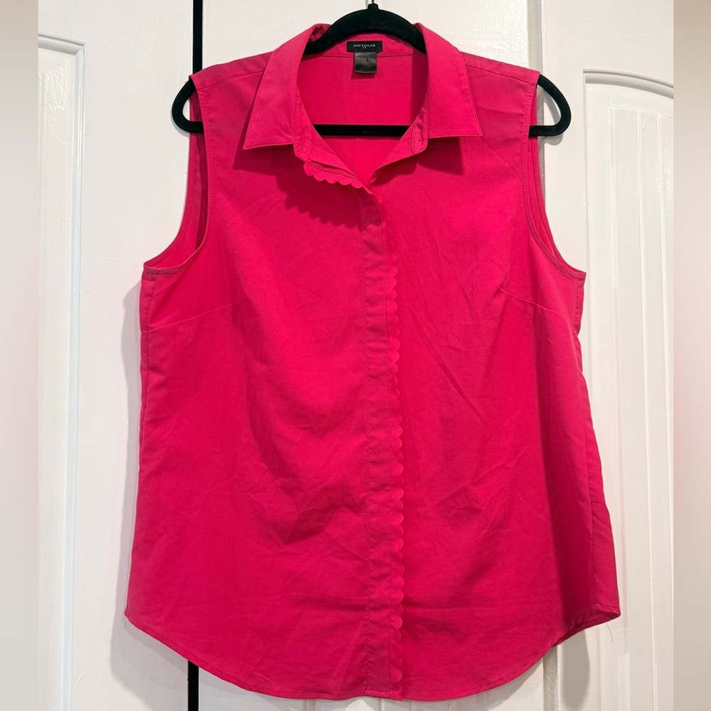 Ann Taylor Fuchsia Sleeveless Blouse